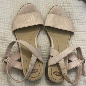 Dr. Scholl’s Dusty Rose Faux Snake Skin Strappy Heels